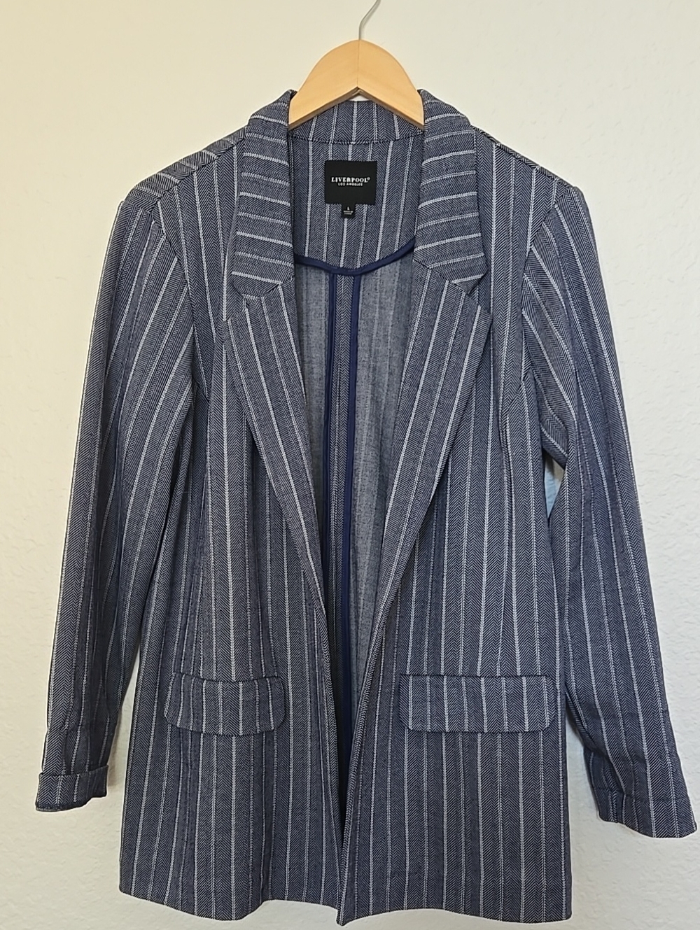 LIVERPOOL Navy Pinstripe Bussines Casual Old Money Tailored Preppy Blazer